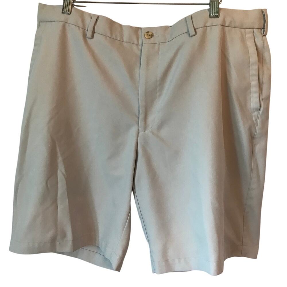 Peter Millar Shorts Size 38 Mens Zip Front Button Pockets Khaki Color Vacation